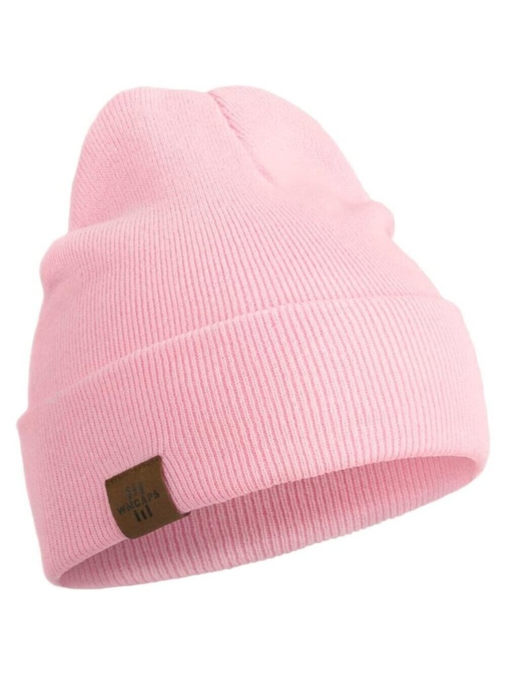 Men and Women Light Pink Acrylic Stretchy Daily Knit Warm Winter Beanie Hats